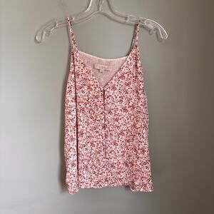 Loft Floral Button Front Lightweight Tank Top